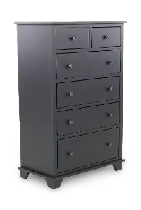Portland Raven Black 6-Drawer Chest