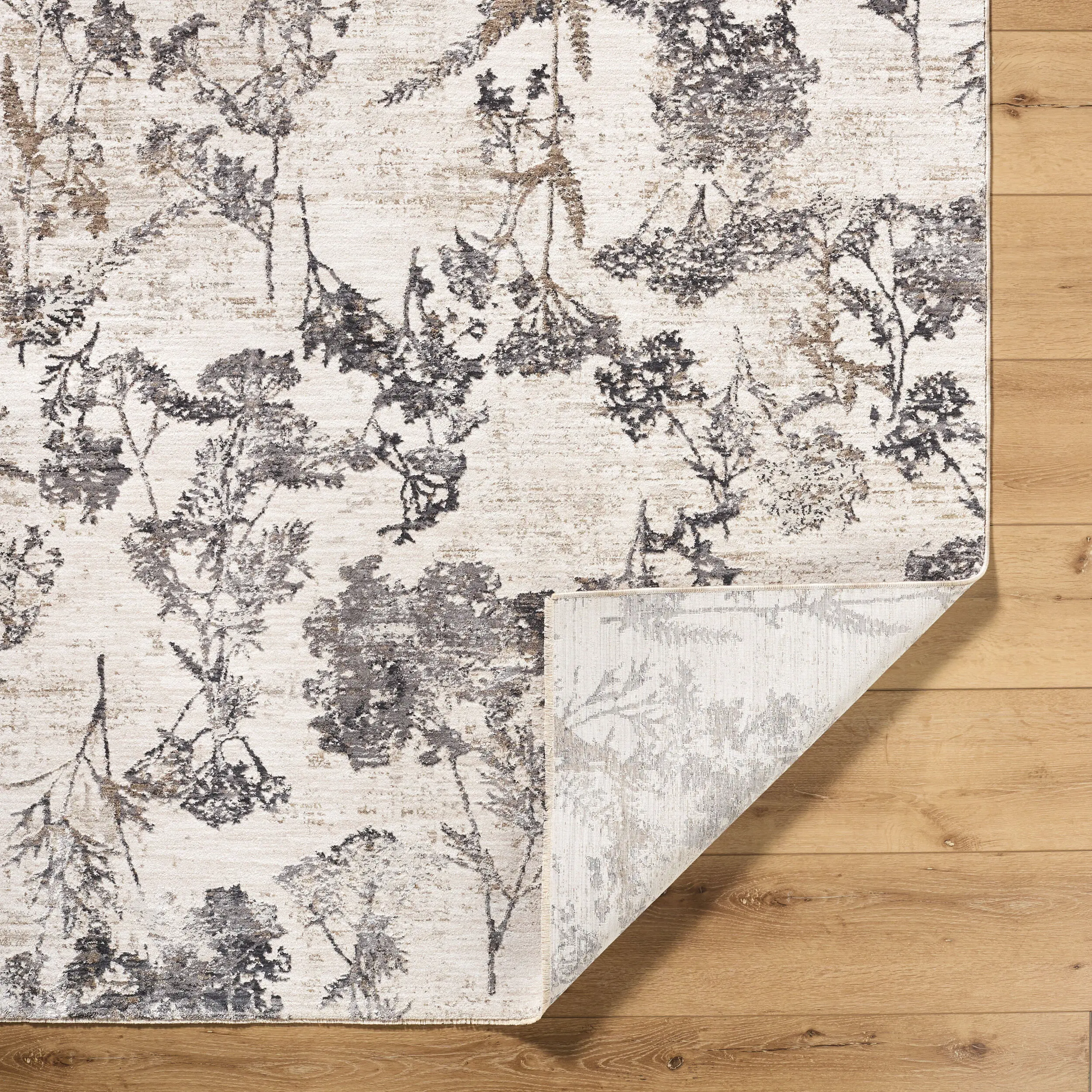 GKK2301-575 Gakko 5 x 7 Beige and Gray Floral Area Rug-4