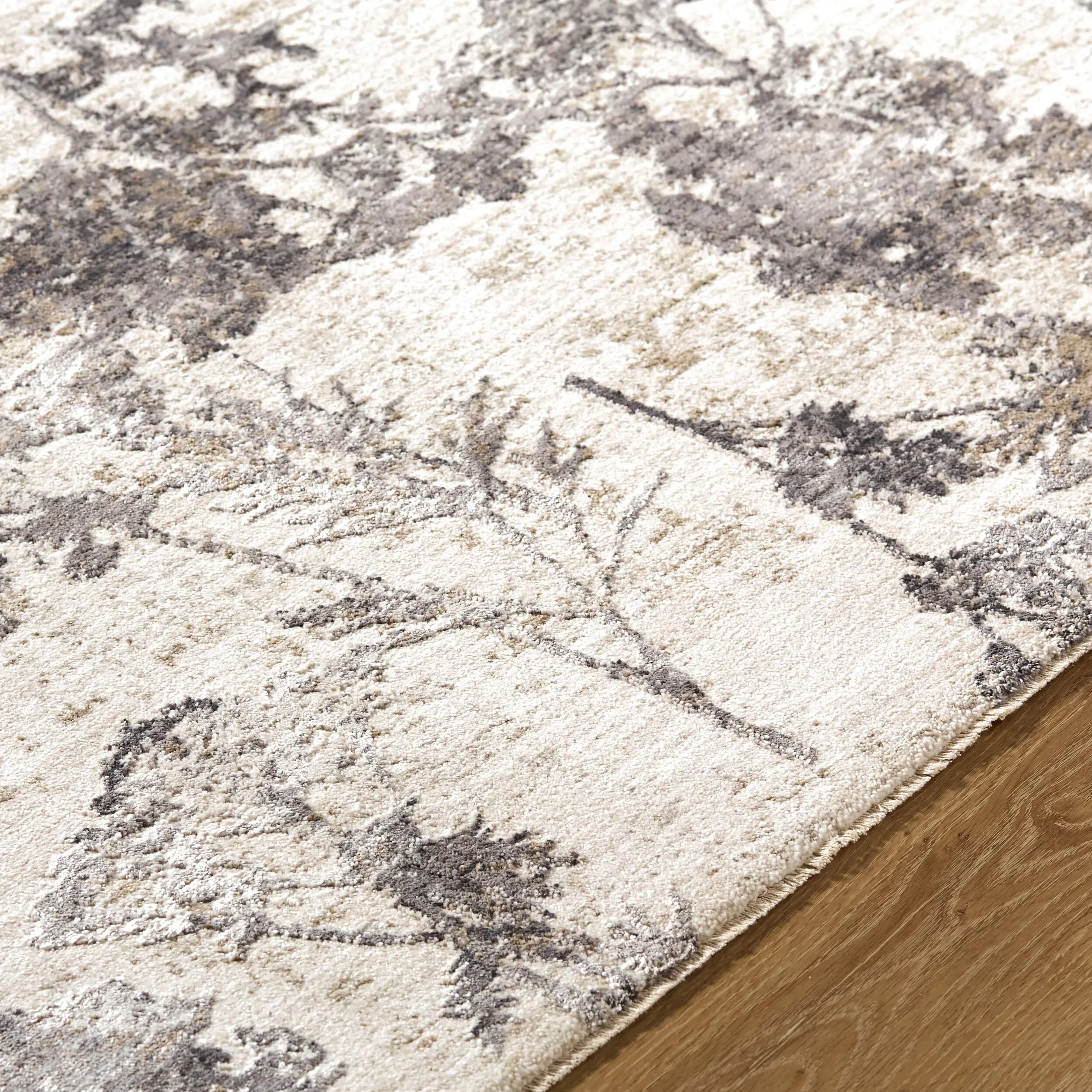 GKK2301-575 Gakko 5 x 7 Beige and Gray Floral Area Rug-5