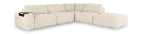 Monza Oyster White 5‑Piece Modular Sectional with Ottoman