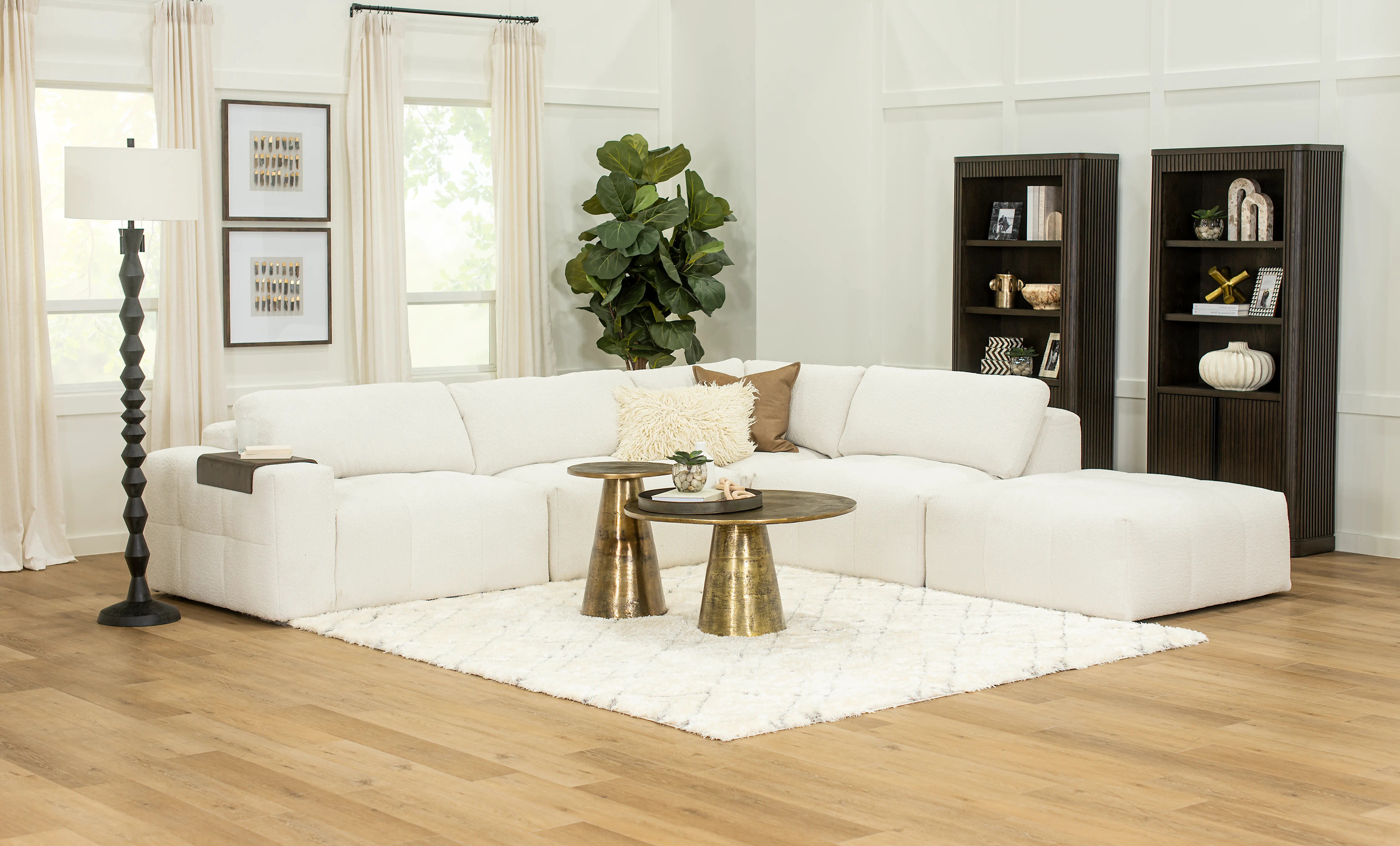 Monza Dove Gray 5-Piece Sectional with Ottoman-2
