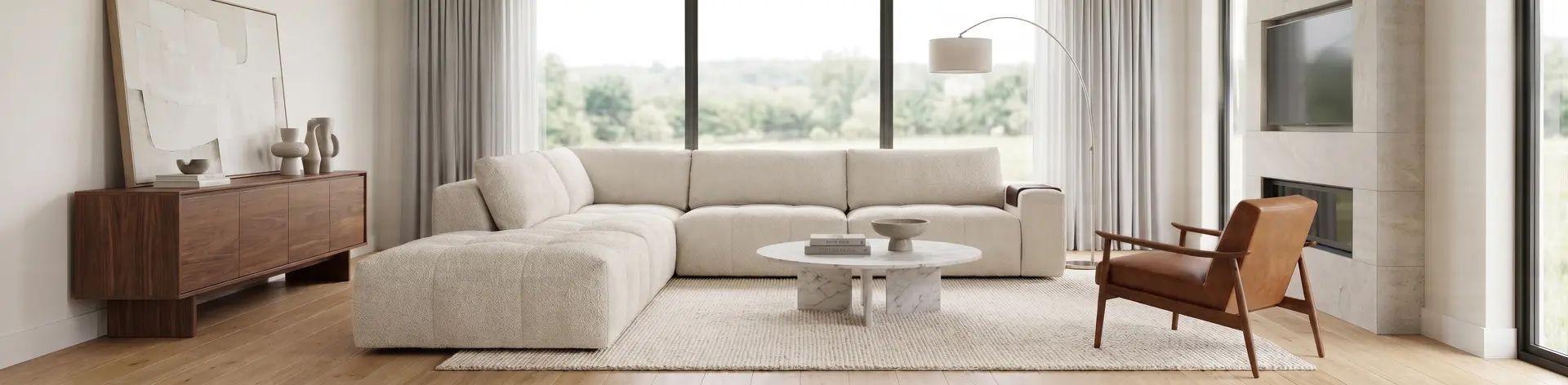 Monza Dove Gray 5-Piece Sectional with Ottoman-7