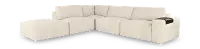 Monza Oyster White 5-Piece Sectional with Ottoman
