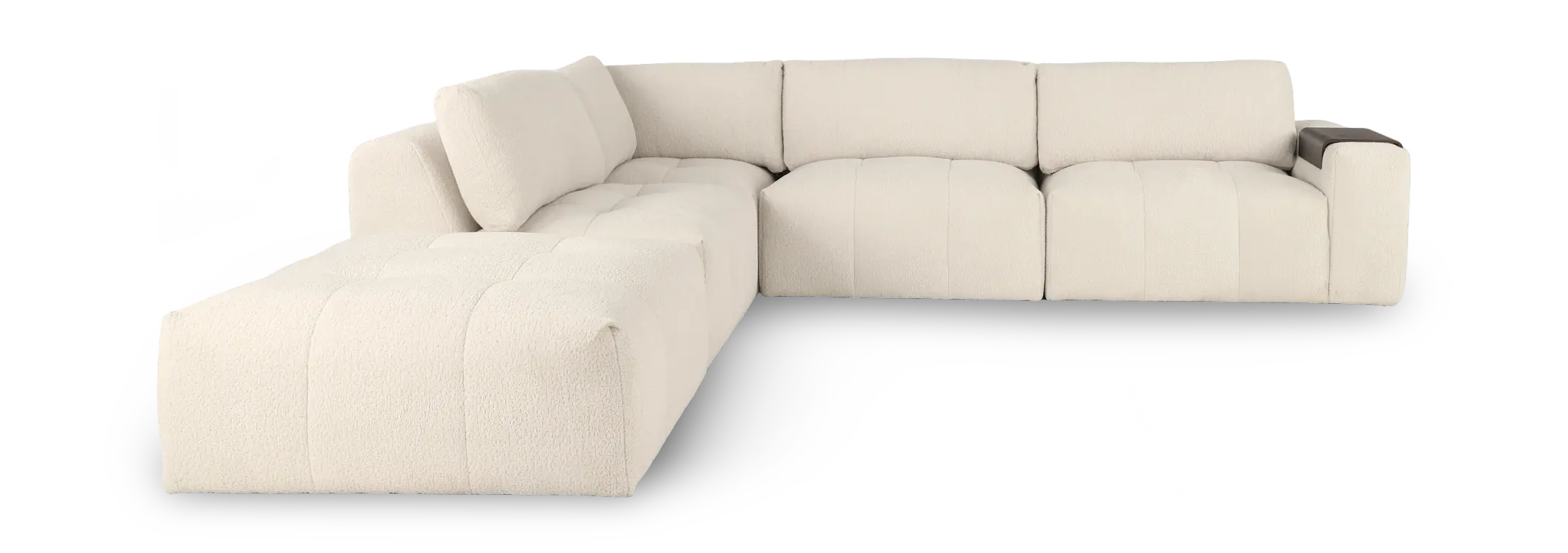 Monza Oyster White 5-Piece Sectional with Ottoman-4