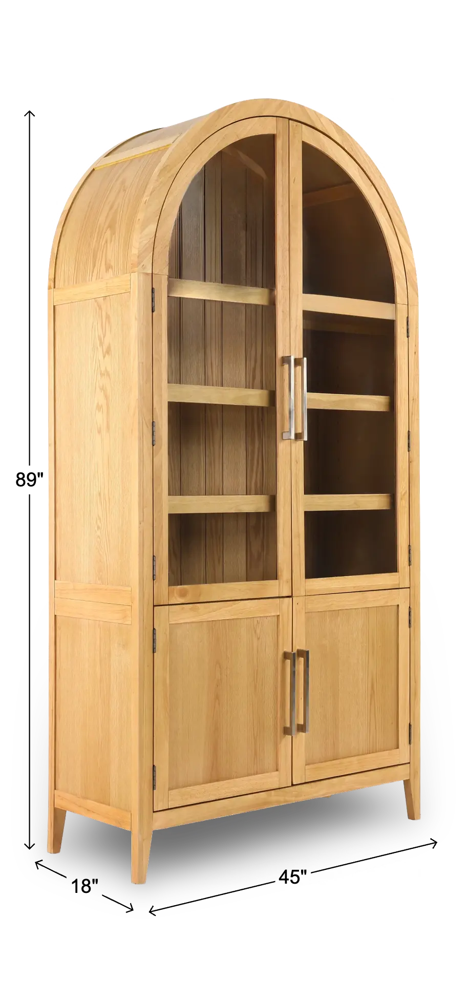 Flynn Blonde Oak Arched Cabinet-3