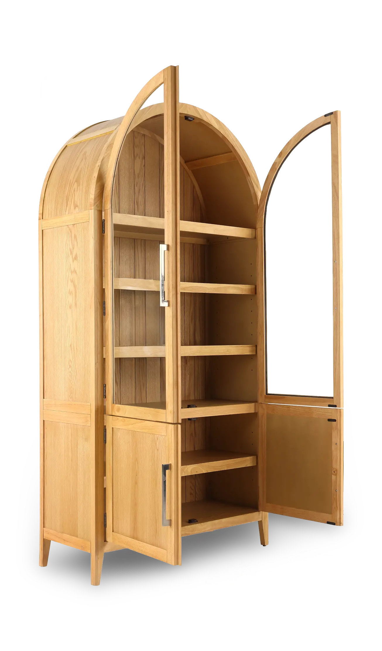 Flynn Blonde Oak Arched Cabinet-5
