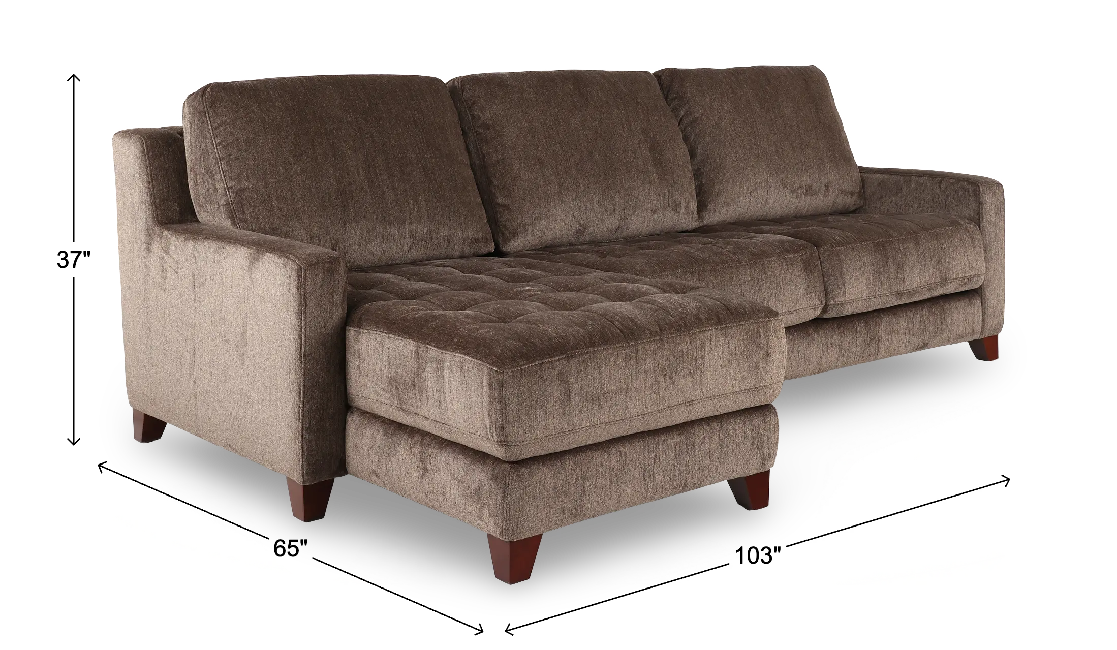 Salerno Teddy Bear Otter Sofa Sleeper with Left-Arm Facing Storage Chaise-3