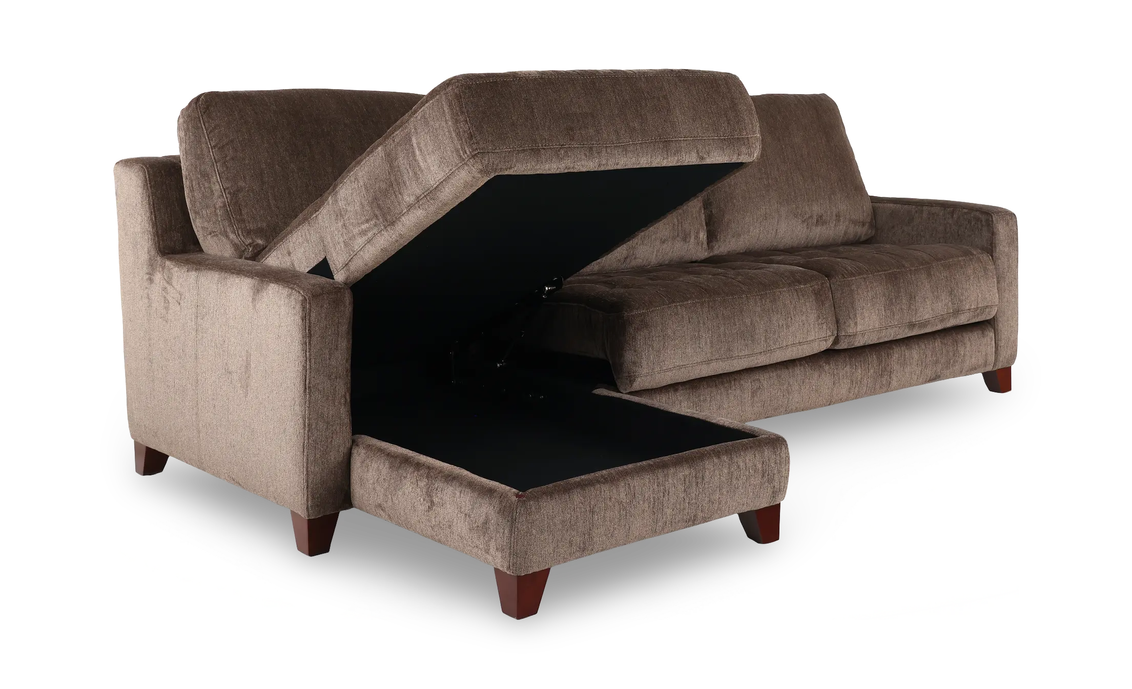 Salerno Teddy Bear Otter Sofa Sleeper with Left-Arm Facing Storage Chaise-5