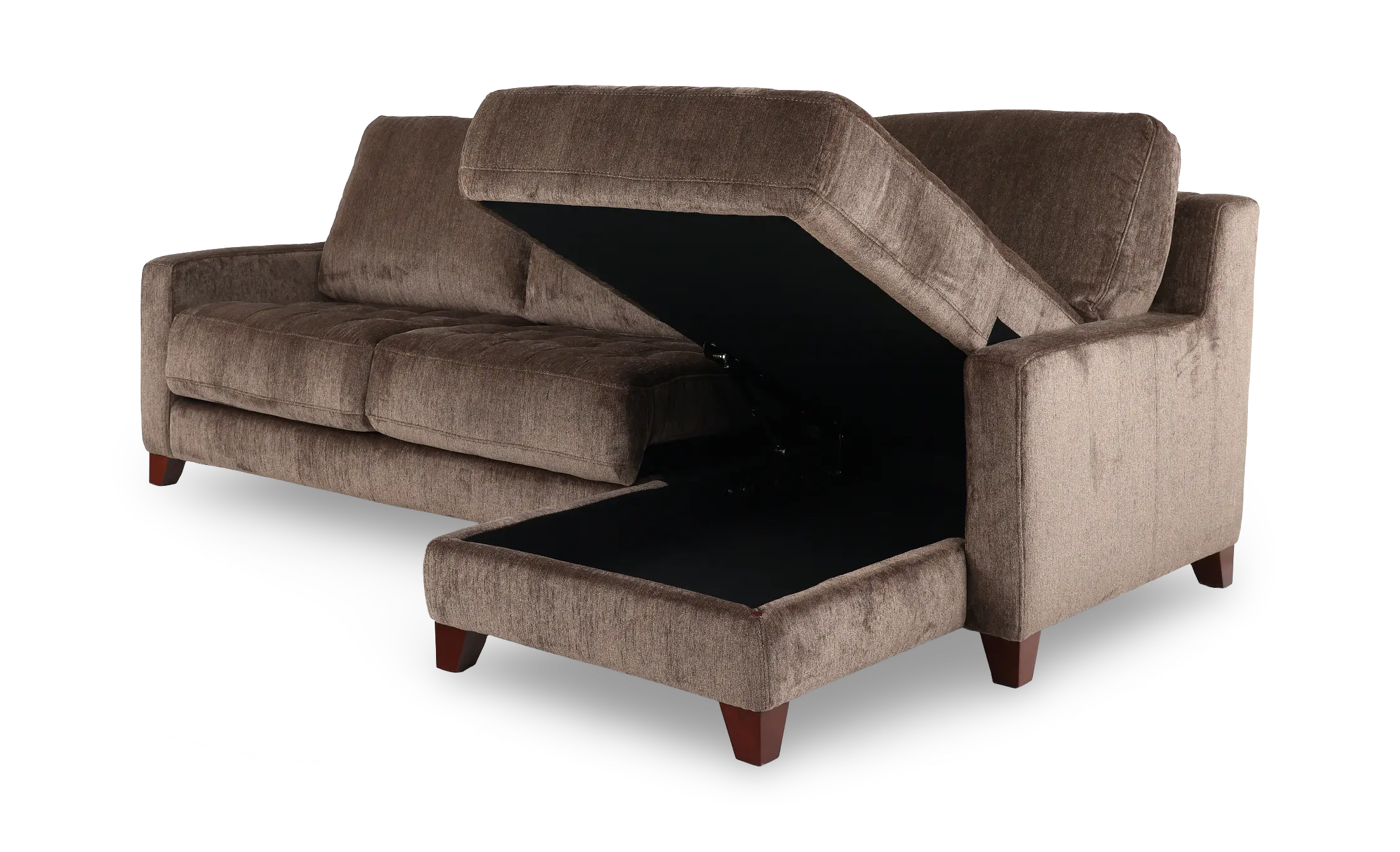 Salerno Teddy Bear Otter Sofa Sleeper with Right-Arm Facing Storage Chaise-5