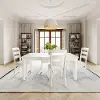 Westport White Rectangle 5‑Piece Dining Set with Extendable Table