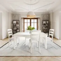 Westport White Rectangle 5‑Piece Dining Set with Extendable Table