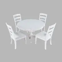 Westport White Round 5-Piece Dining Set with Extendable Table