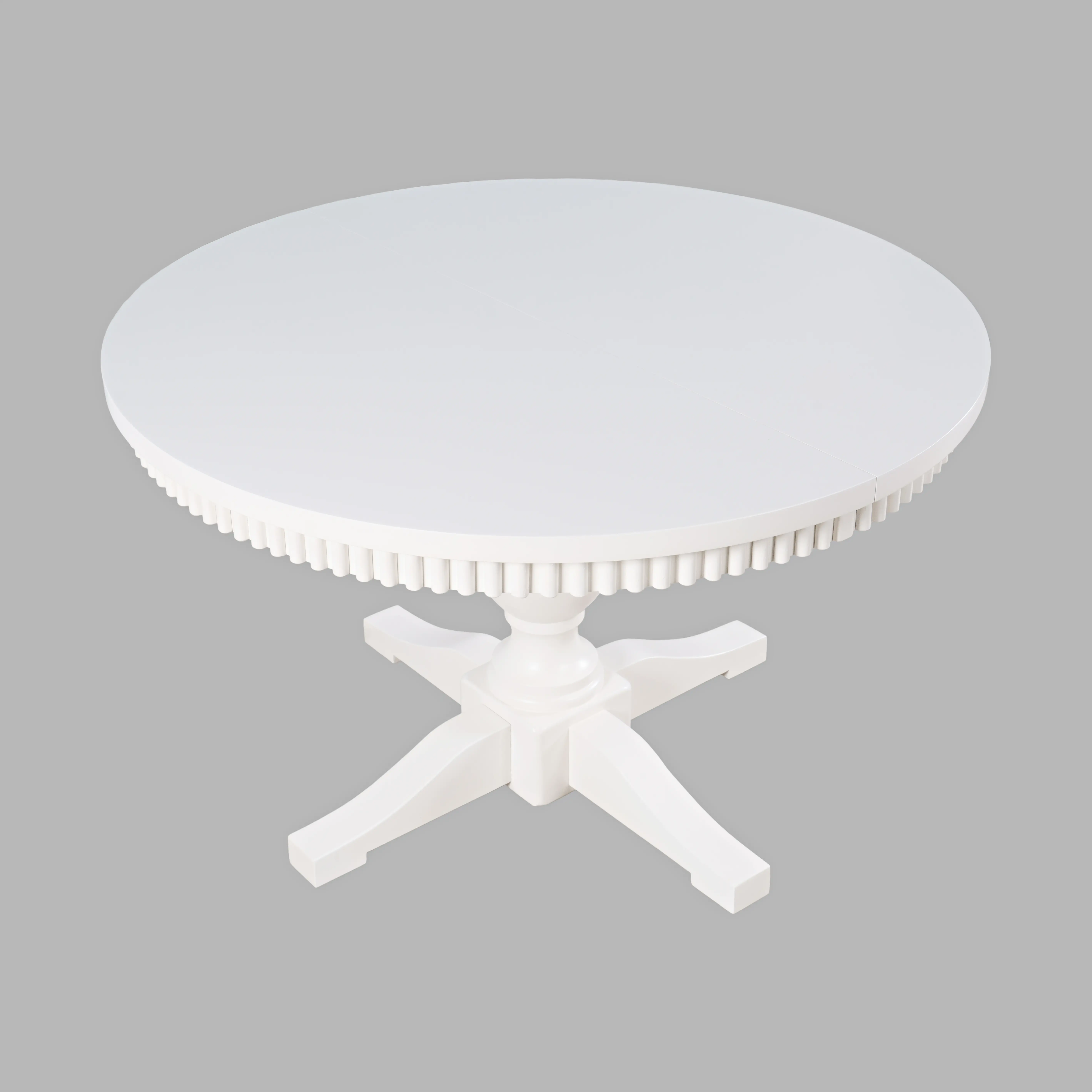 Westport White Round 5-Piece Dining Set with Extendable Table-8