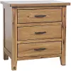 Claremont Chestnut 3-Drawer USB Nightstand