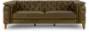 Laurel Olive Green Italian Leather Sofa