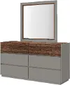 Jett Gray and Brown 6-Drawer Dresser