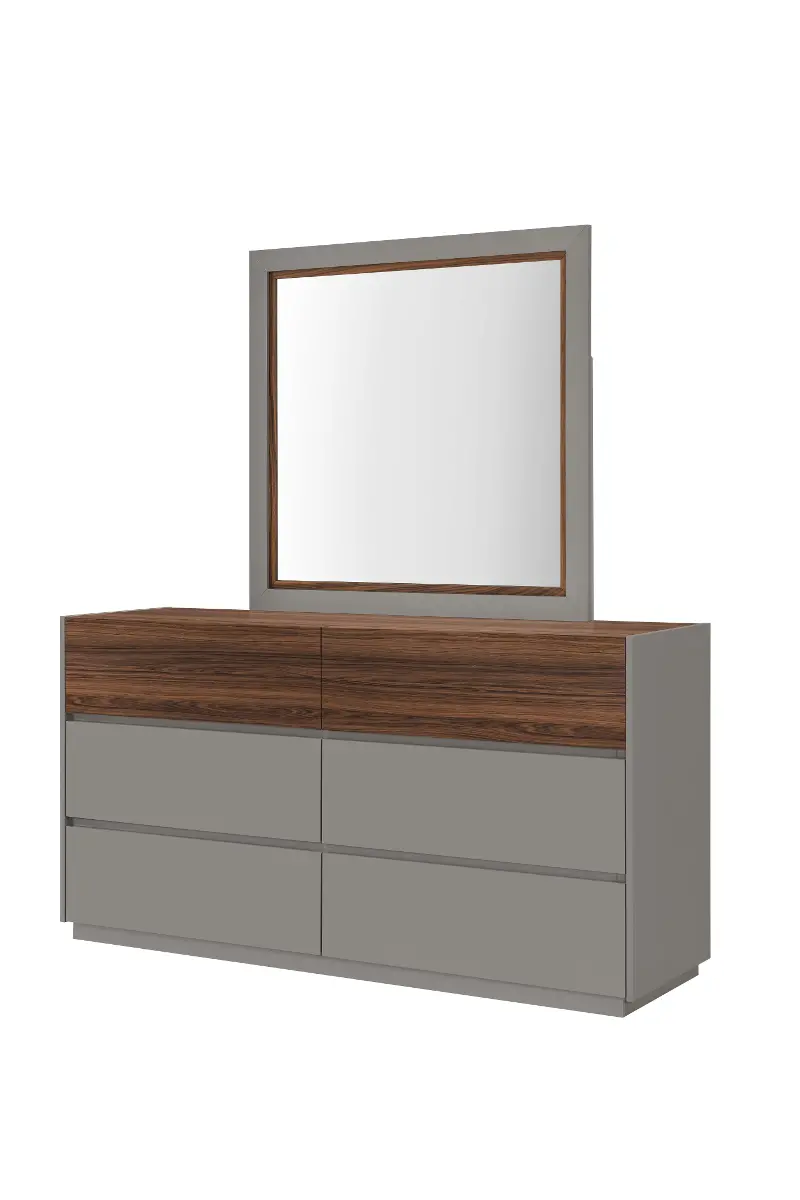 Jett Gray and Brown 6-Drawer Dresser