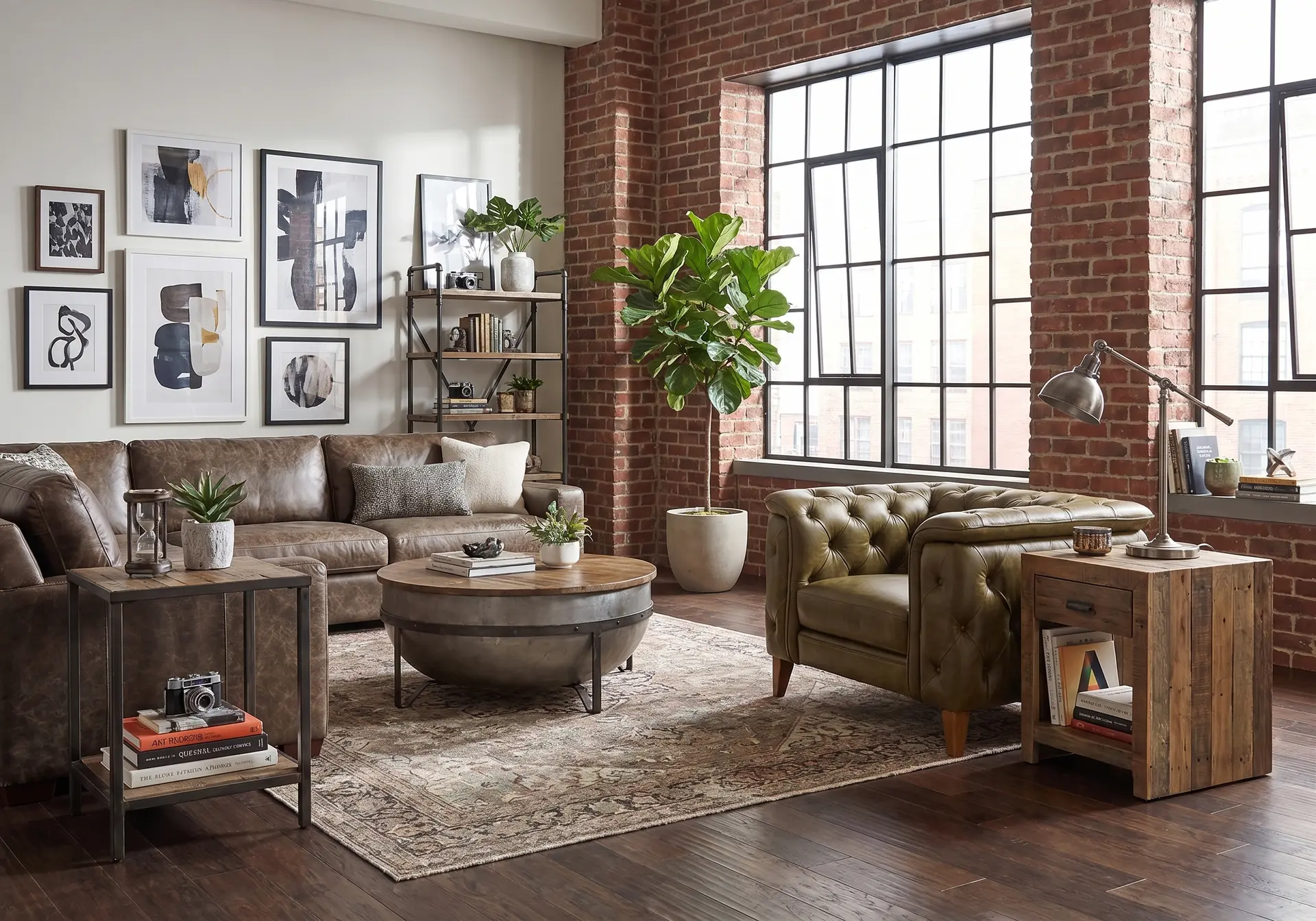 Laurel Olive Green Italian Leather Oversized Chair-10