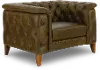 Laurel Olive Green Italian Leather Oversized Chair