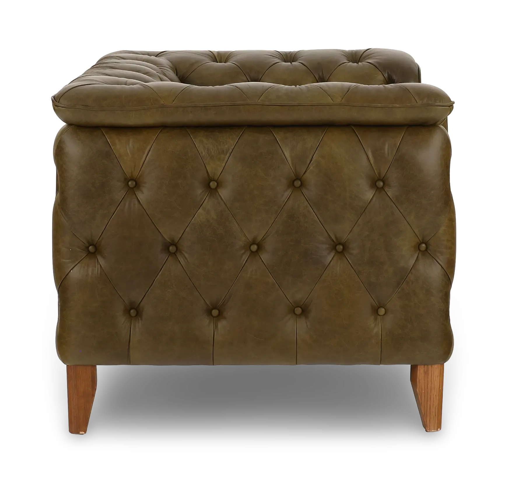 Laurel Olive Green Italian Leather Oversized Chair-5