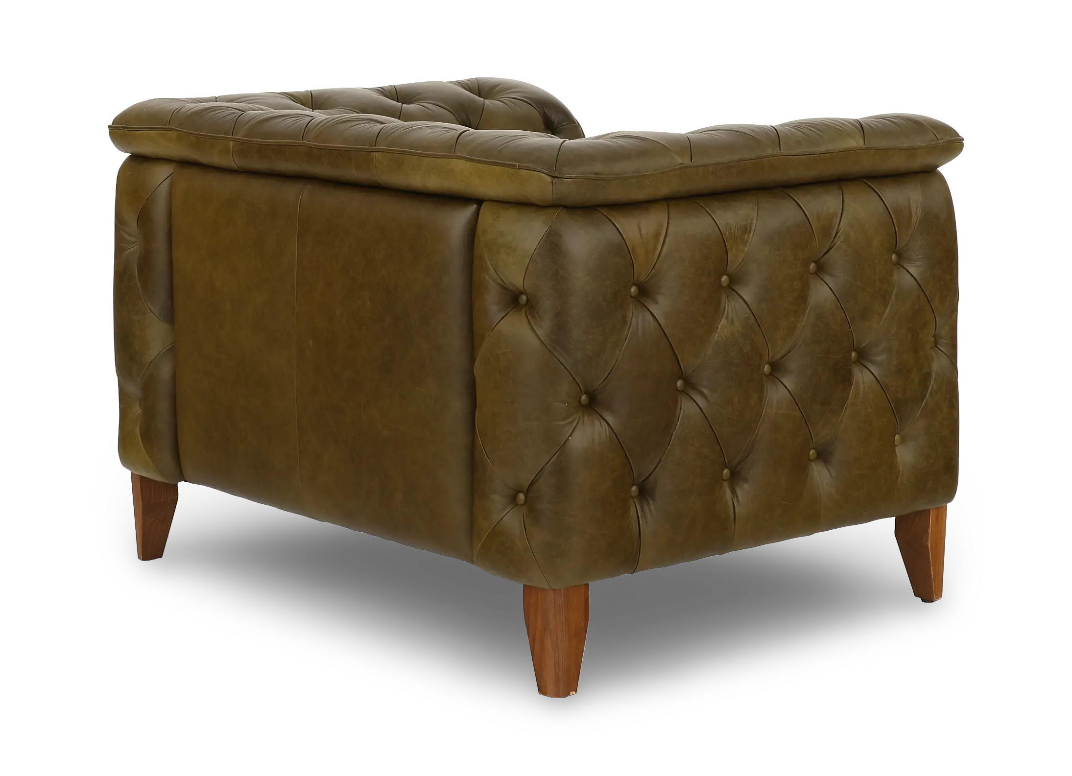 Laurel Olive Green Italian Leather Oversized Chair-6