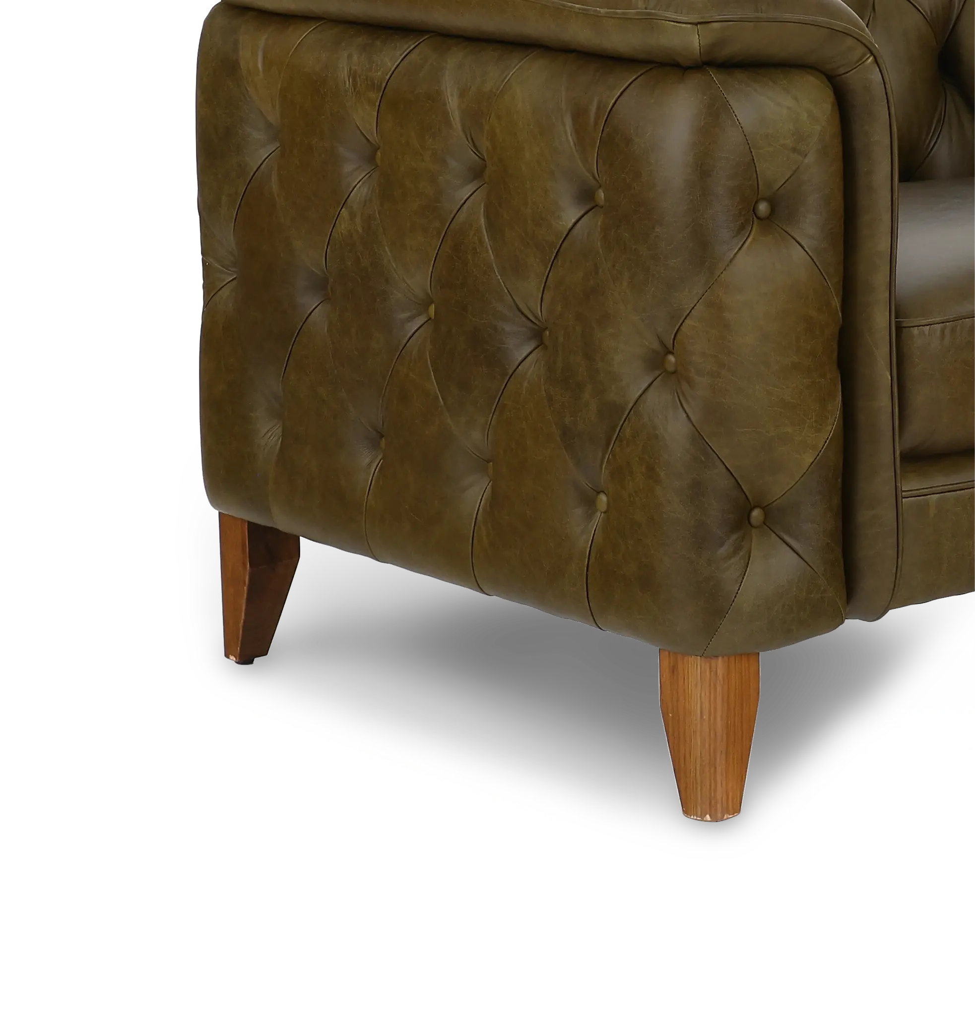 Laurel Olive Green Italian Leather Oversized Chair-7