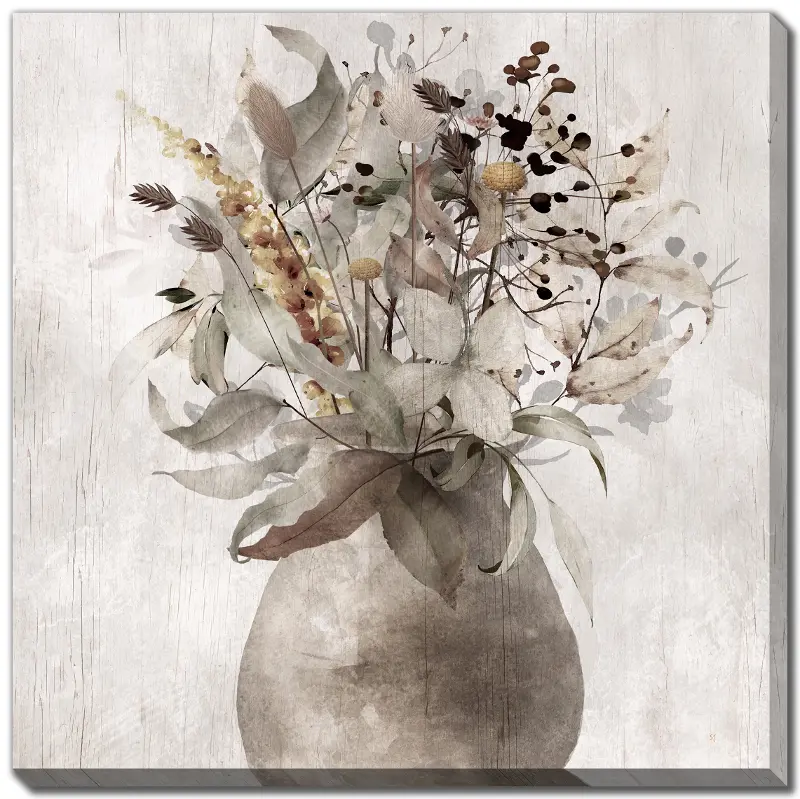 Fall Arring Gray and Taupe Canvas Art