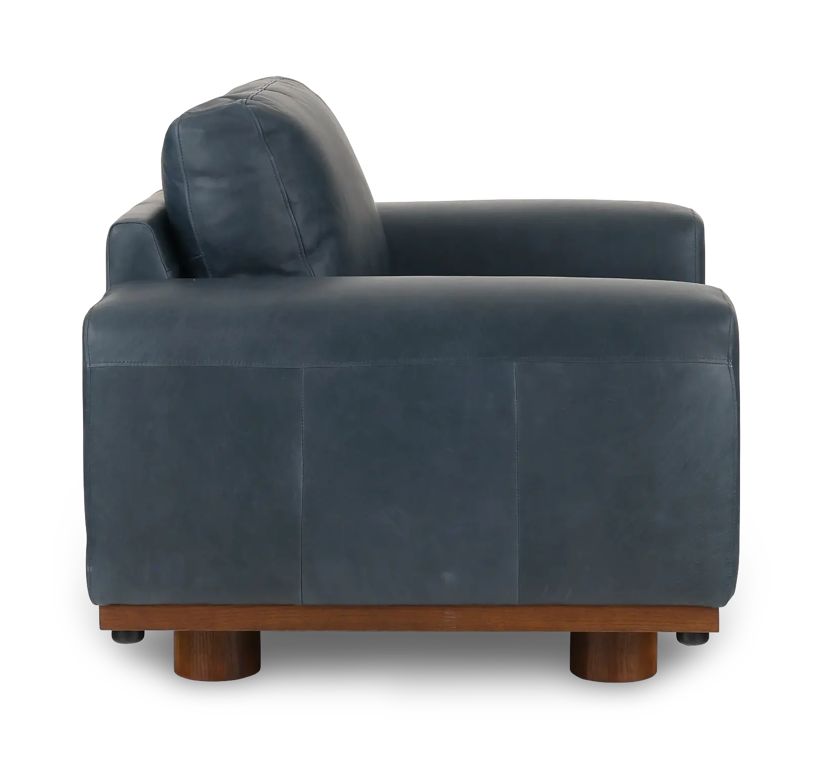 Astaire Vintage Blue Italian Leather Oversized Chair-5