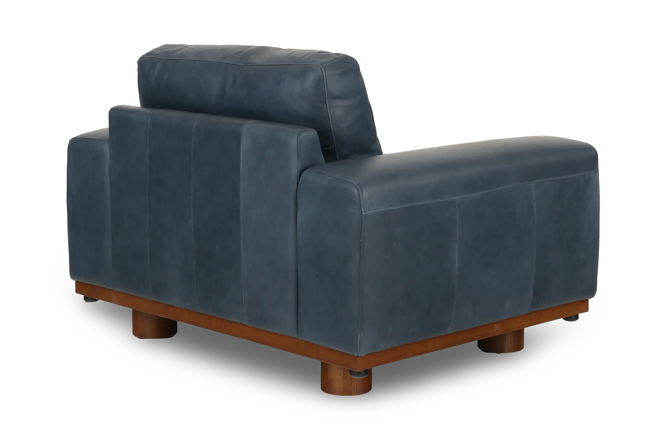 Astaire Vintage Blue Italian Leather Oversized Chair-6