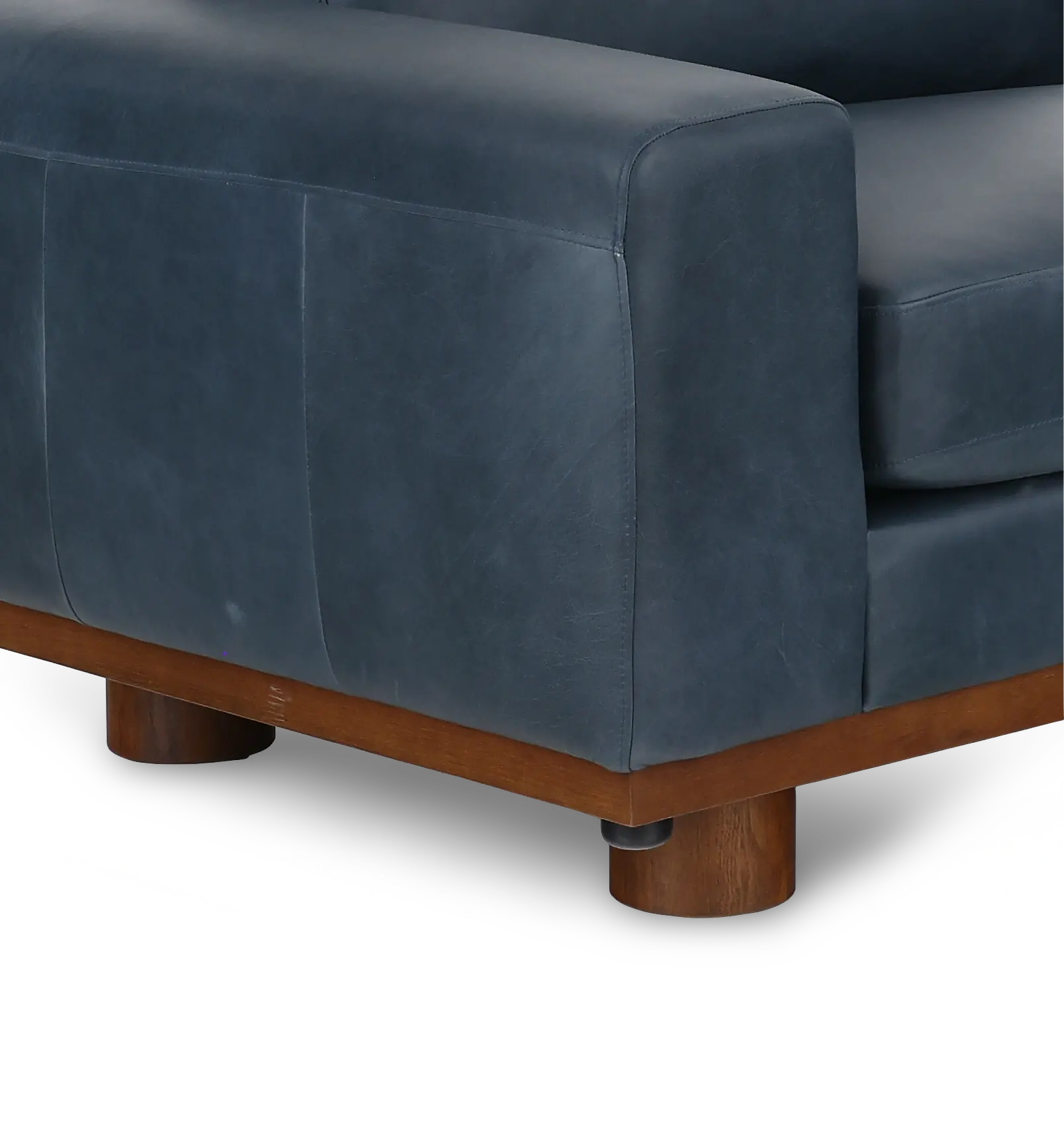 Astaire Vintage Blue Italian Leather Oversized Chair-7