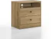 Vega Natural 2-Drawer Nightstand