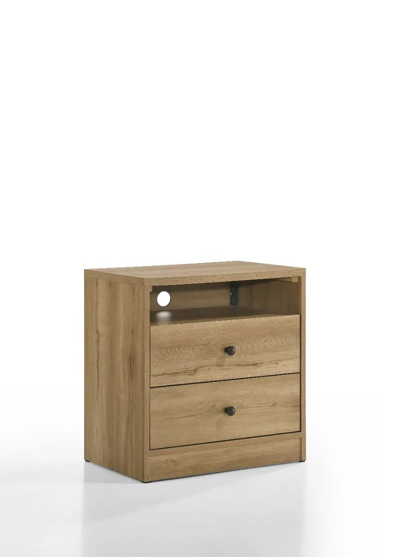 Vega Natural 2-Drawer Nightstand