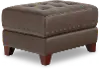 Salerno Stout Brown Leather Ottoman
