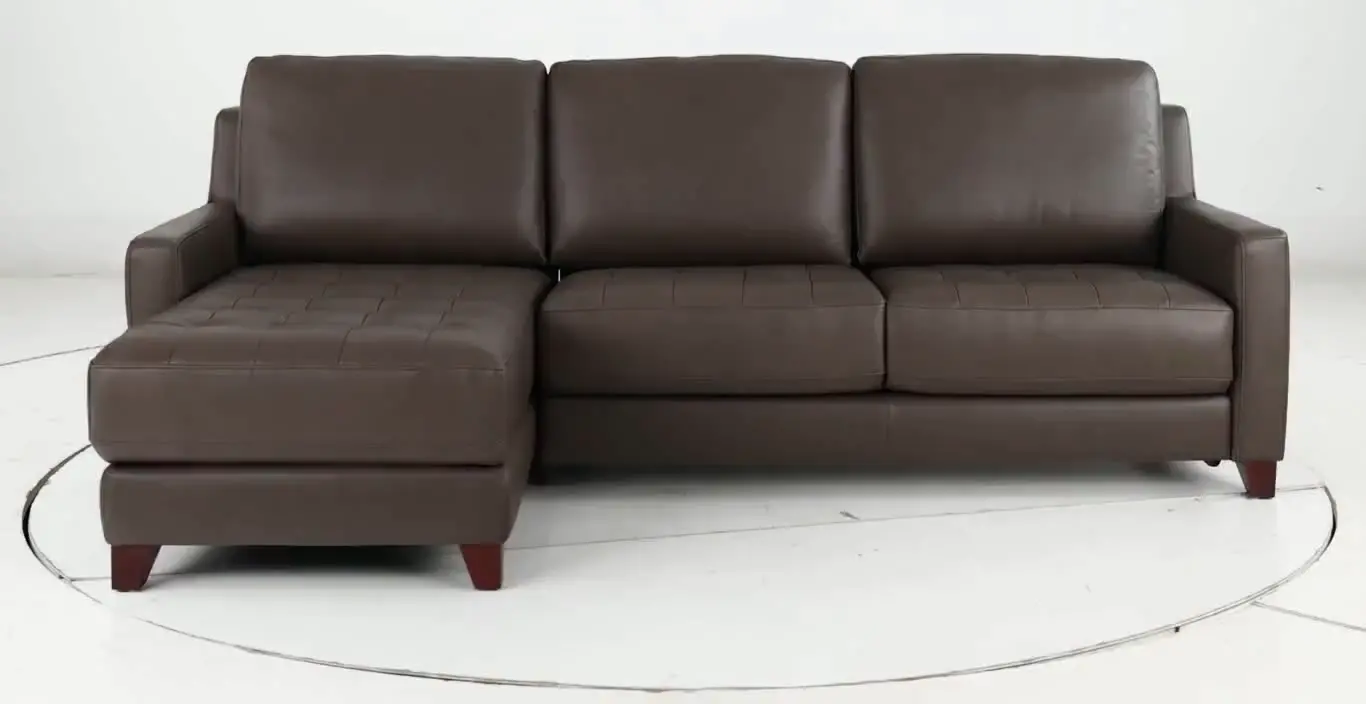 Salerno Stout Brown Leather Sofa Sleeper with Left-Arm Facing Storage Chaise-11