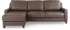 Salerno Stout Brown Leather Sofa Sleeper with Left-Arm Facing Storage Chaise