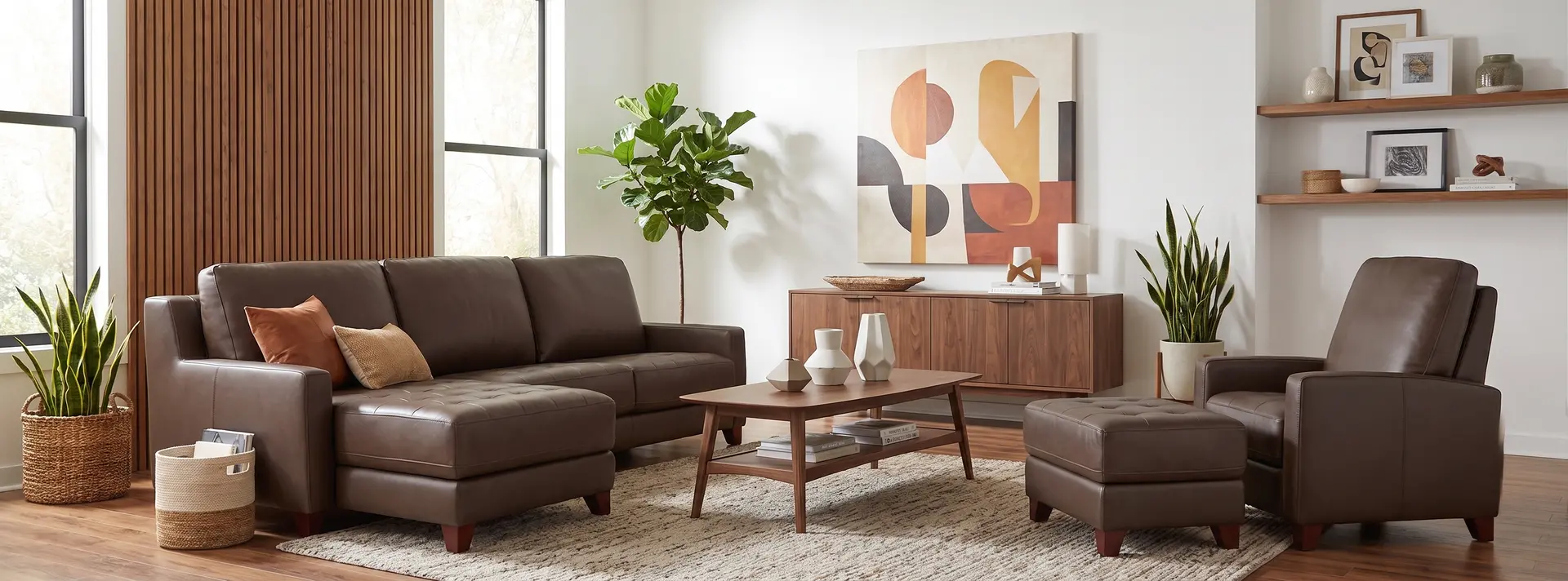 Salerno Stout Brown Leather Sofa Sleeper with Left-Arm Facing Storage Chaise-2