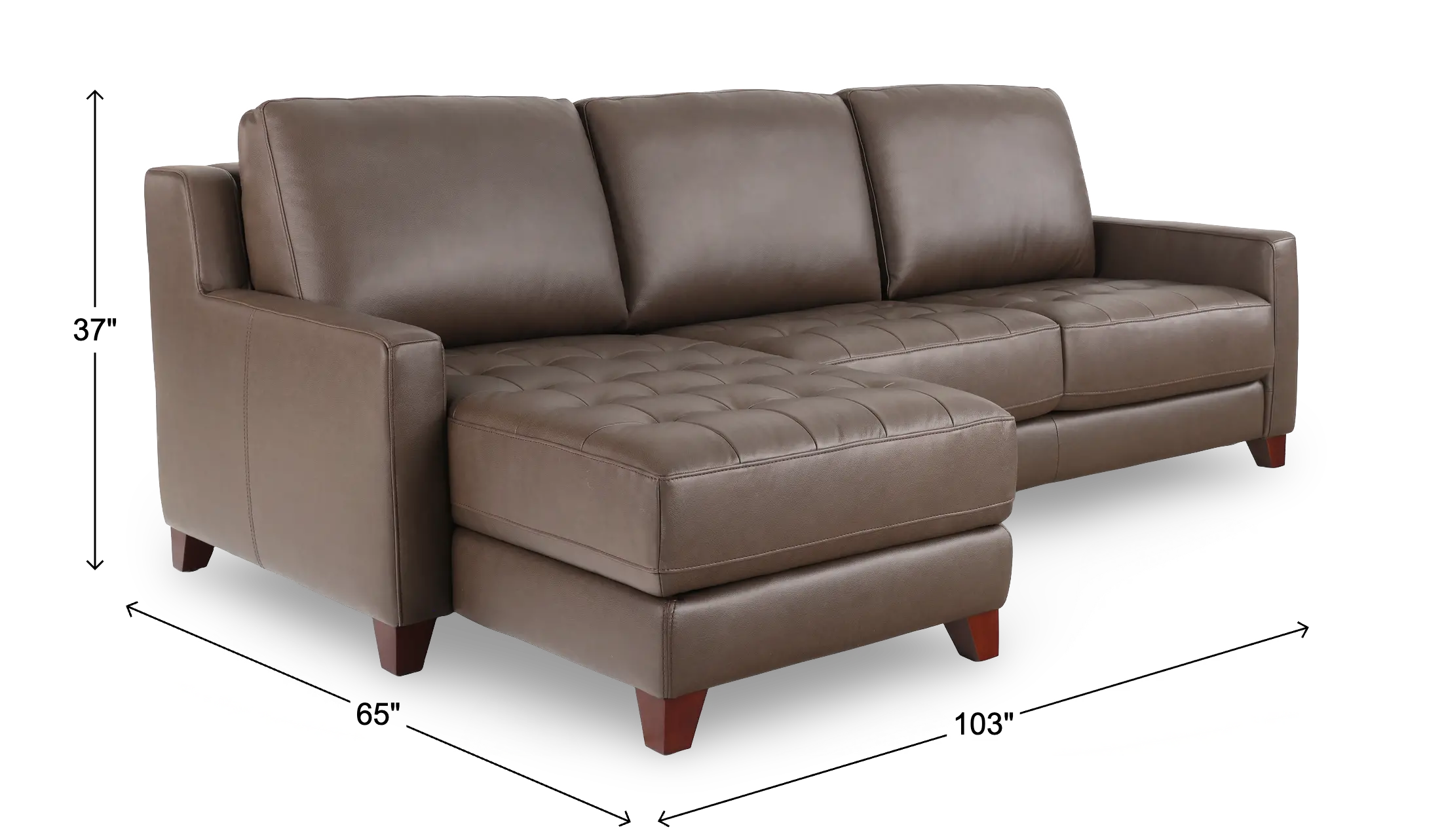 Salerno Stout Brown Leather Sofa Sleeper with Left-Arm Facing Storage Chaise-3
