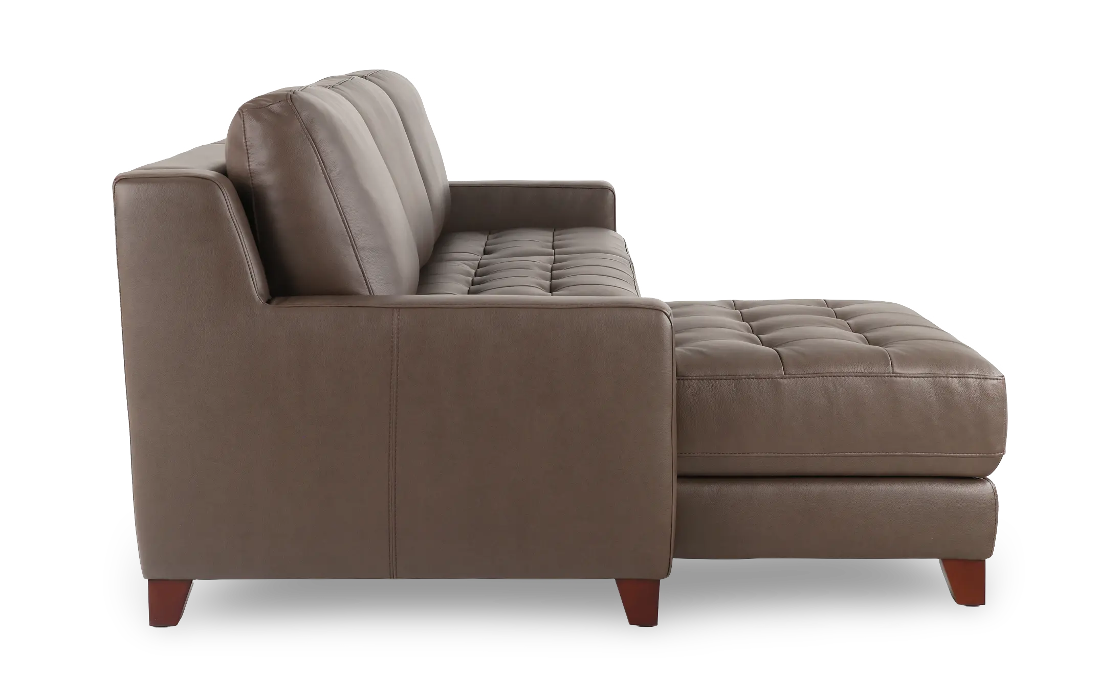 Salerno Stout Brown Leather Sofa Sleeper with Left-Arm Facing Storage Chaise-7
