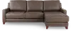 Salerno Stout Brown Leather Sofa Sleeper with Right-Arm Facing Storage Chaise