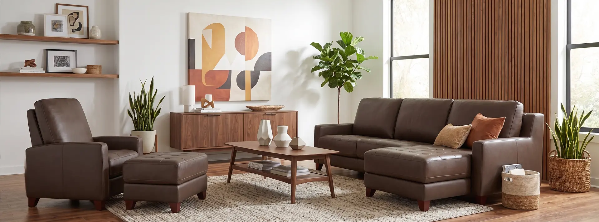 Salerno Stout Brown Leather Sofa Sleeper with Right-Arm Facing Storage Chaise-2