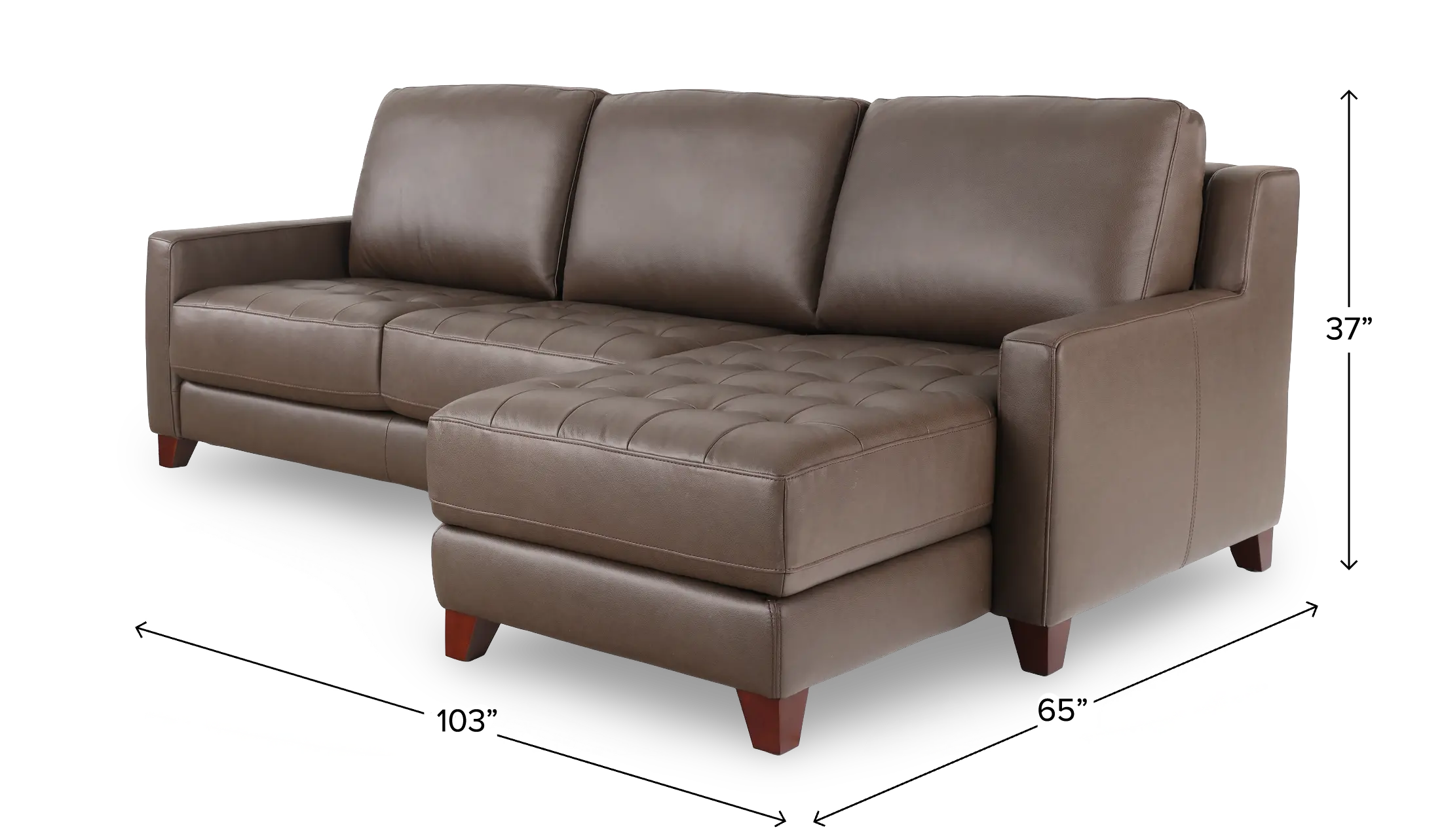 Salerno Stout Brown Leather Sofa Sleeper with Right-Arm Facing Storage Chaise-3
