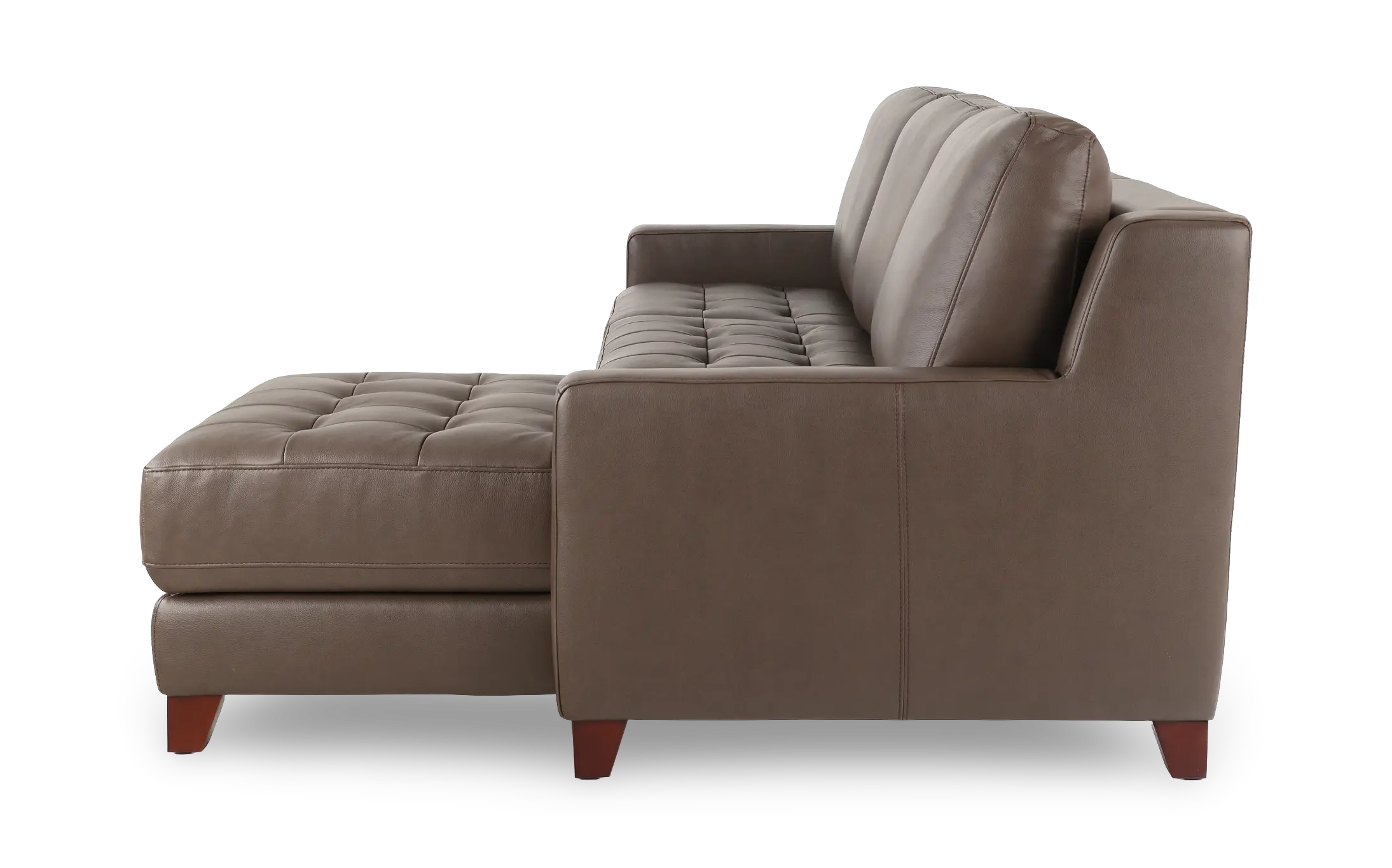 Salerno Stout Brown Leather Sofa Sleeper with Right-Arm Facing Storage Chaise-7