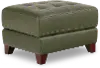 Salerno Moss Green Leather Ottoman