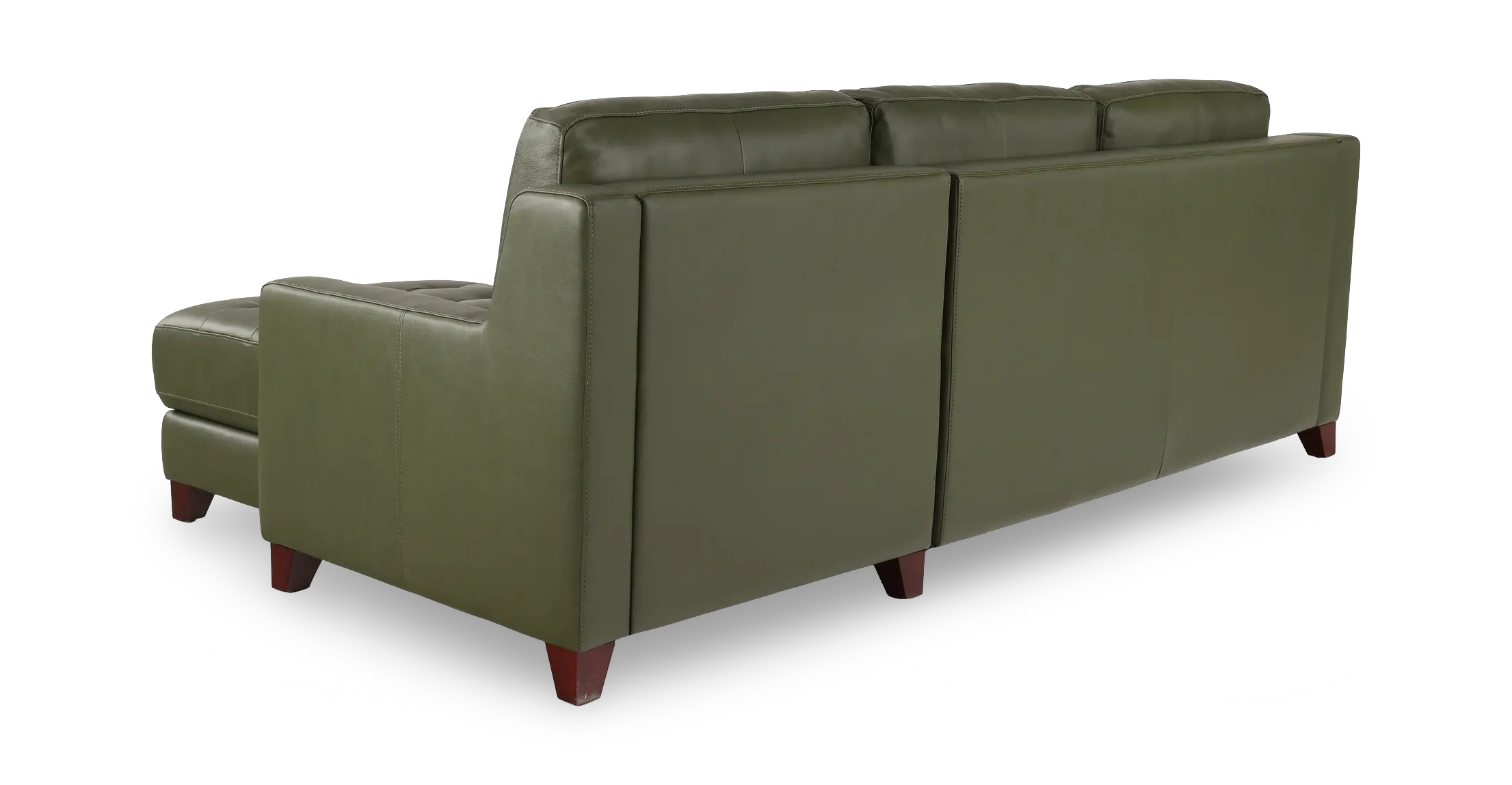 Salerno Moss Green Leather Sofa Sleeper with Right-Arm Facing Storage Chaise-8