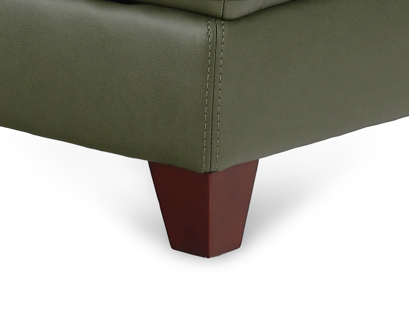 Salerno Moss Green Leather Sofa Sleeper with Right-Arm Facing Storage Chaise-9