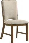 Shari Walnut Brown and Cream Upholstered Dining Chair
