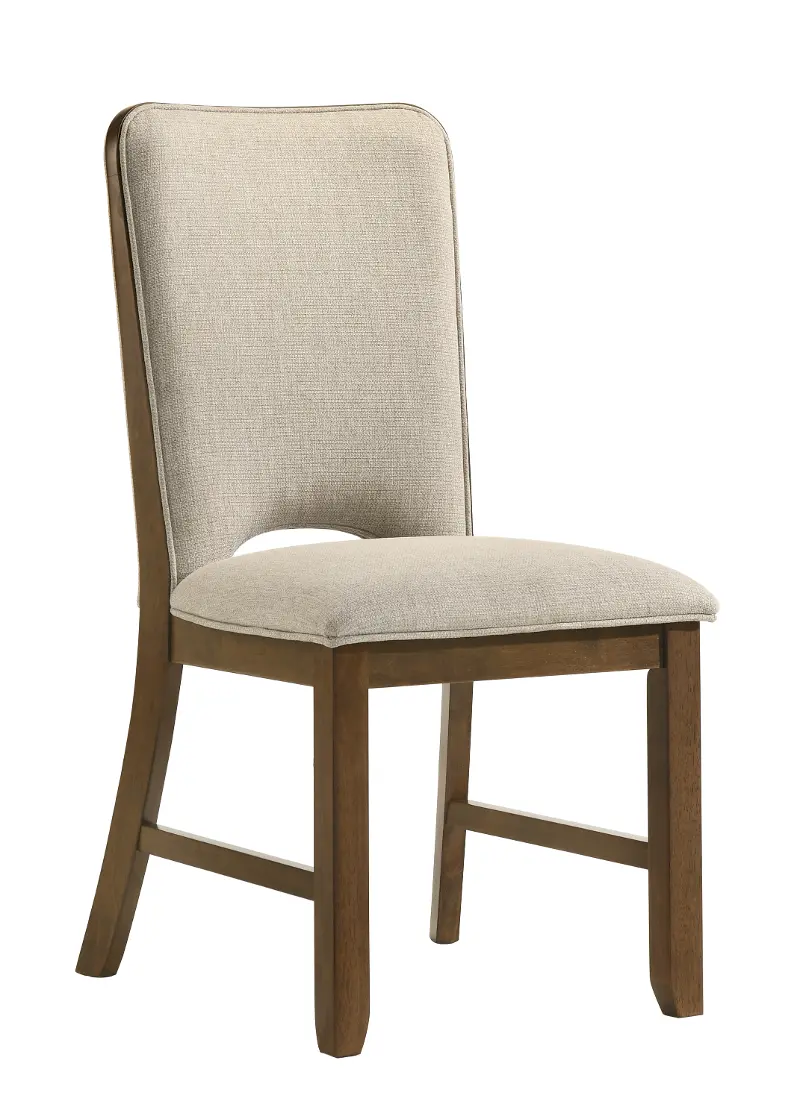 Shari Walnut Brown and Cream Upholstered Dining Chair
