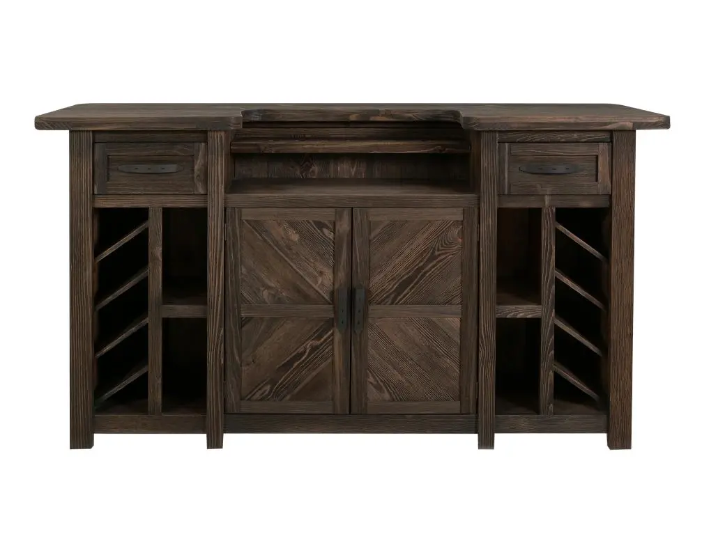 Dutton Distressed Brown Home Bar-5