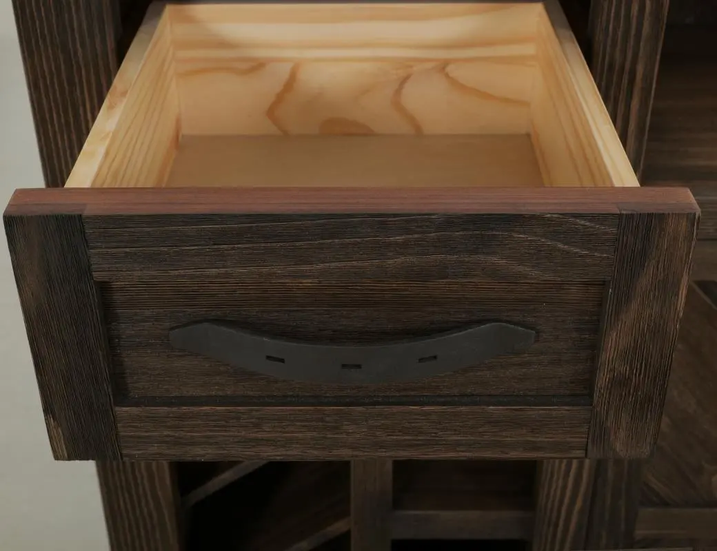 Dutton Distressed Brown Home Bar-7