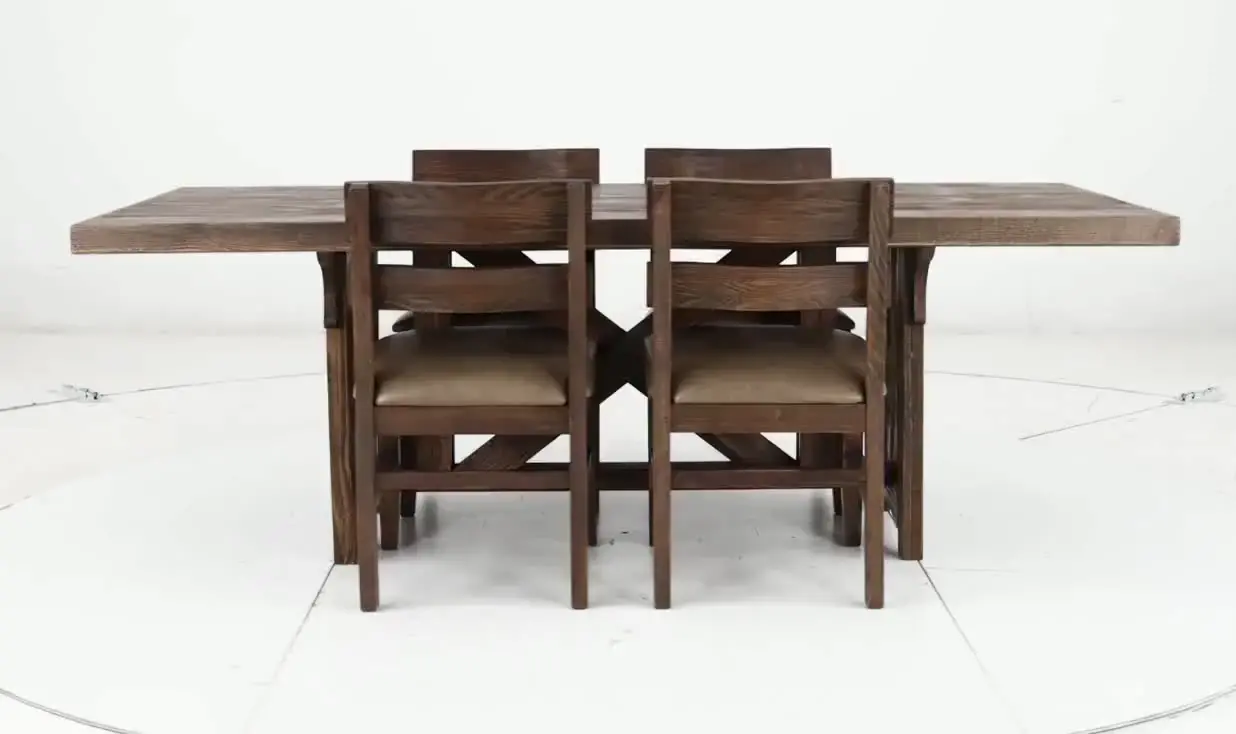 Dutton Distressed Brown Rectangle 4-Piece Dining Set-11